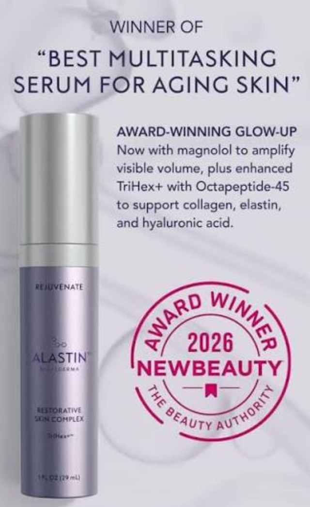 Alastin Restorative Skin Complex, 2026 NewBeauty award winner for Best Multitasking Serum for Aging Skin